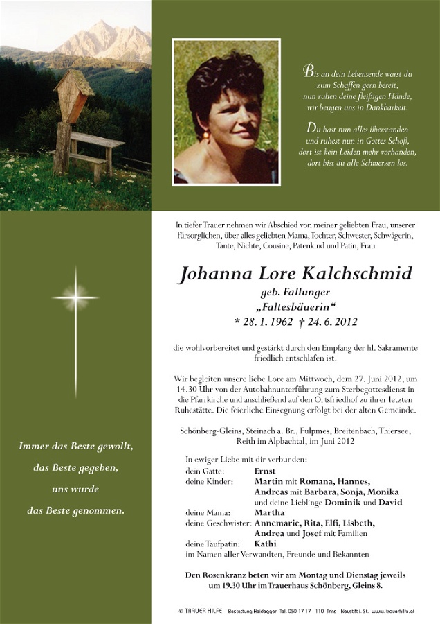 Johanna Lore Kalchschmid