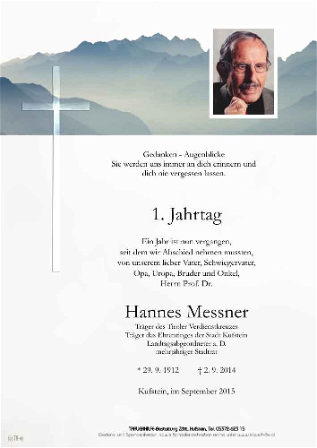 Prof. Dr. Hannes Messner