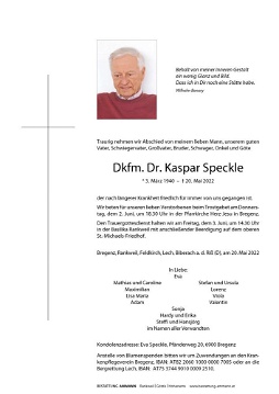 Dkfm. Dr. Kaspar Speckle