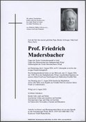 Prof. Friedrich Madersbacher